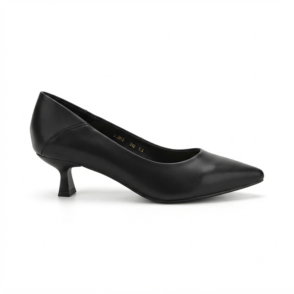 Emma 2.0 Premium Leather Kitten Heel Pumps