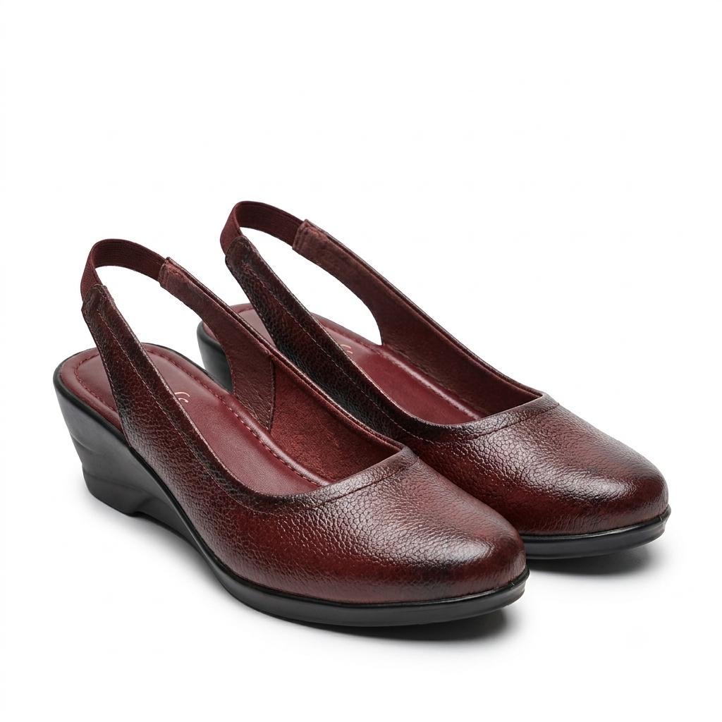 Marcia Leather Slingback Wedge Ballerinas