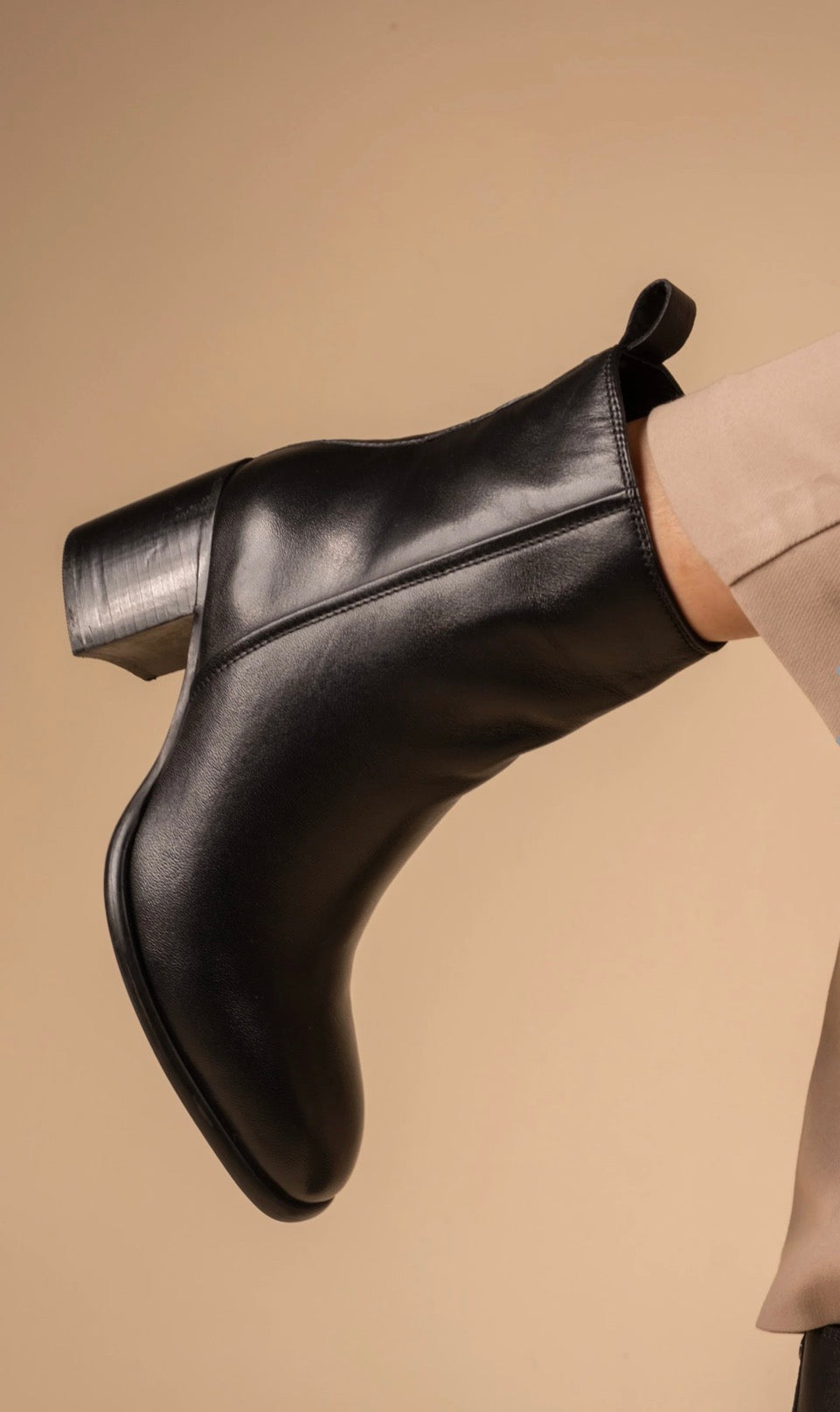 BLAZE Luxury Leather Winter Ankle Block Heel Boots