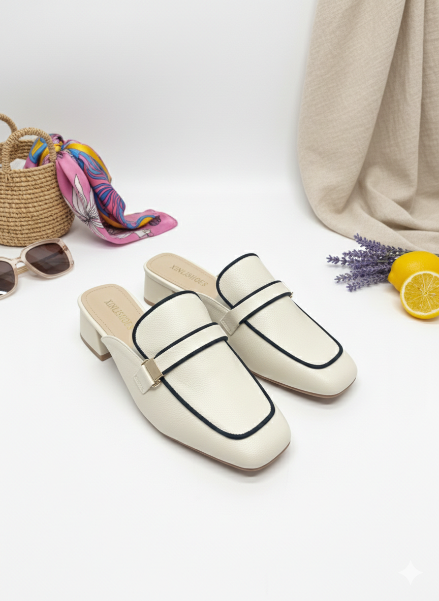 Antoine Premium Back Open Block Heel Mules - The Heels India