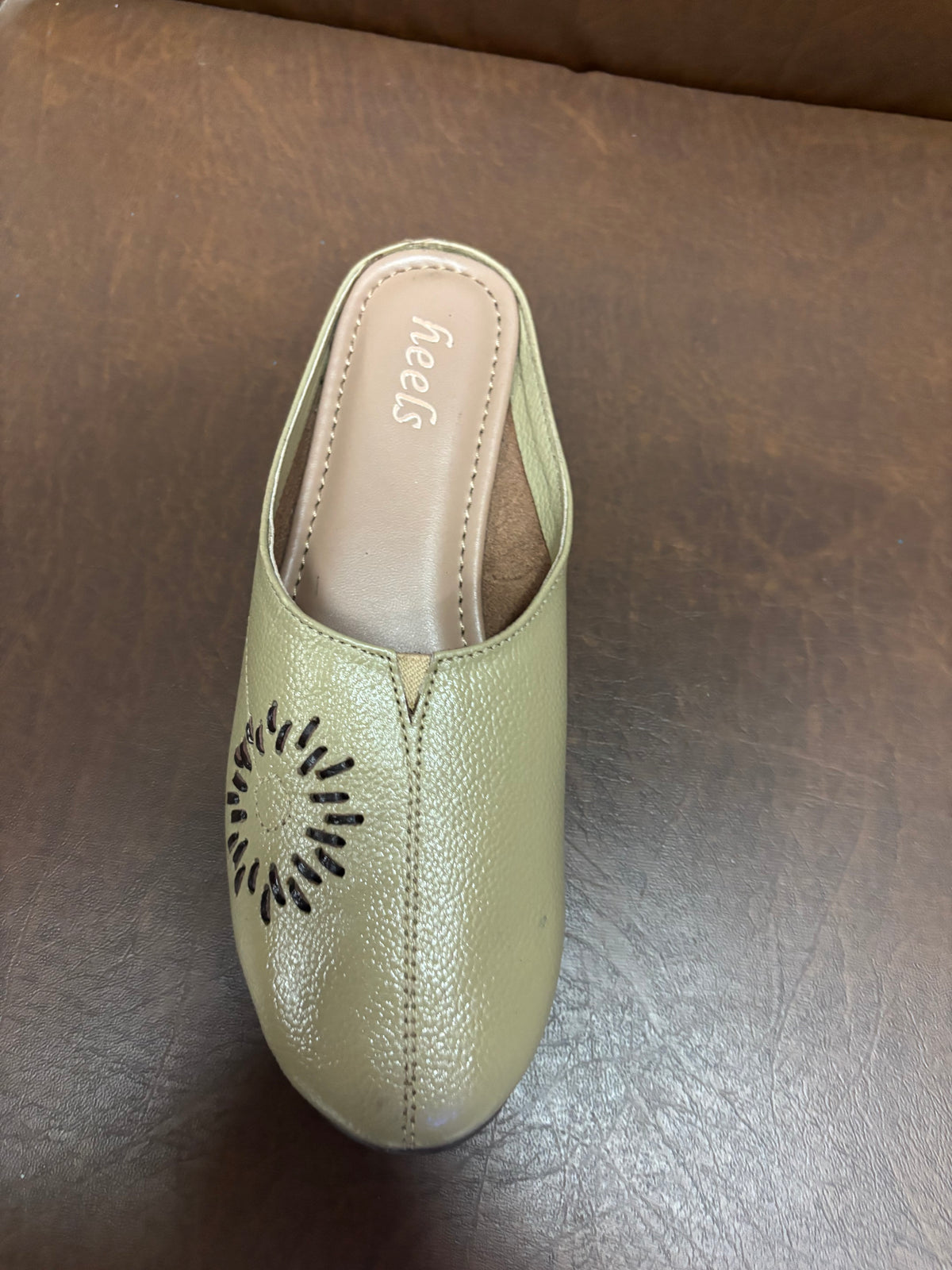 Lydia Leather Back Open Everyday Mules