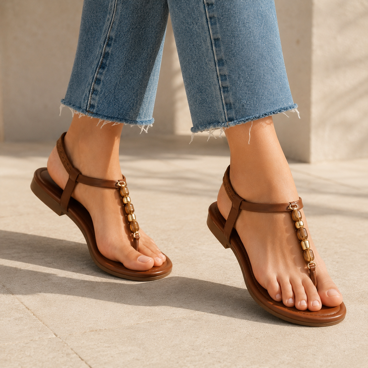 Kia Cushioned Back Elastic Embellished Sandals