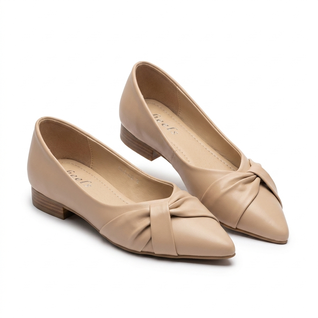 Amelie Swirl Pointed Mid Heel Ballerinas