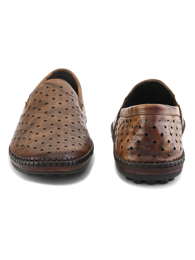 Romano Tan Leather Ethnic Slip ons