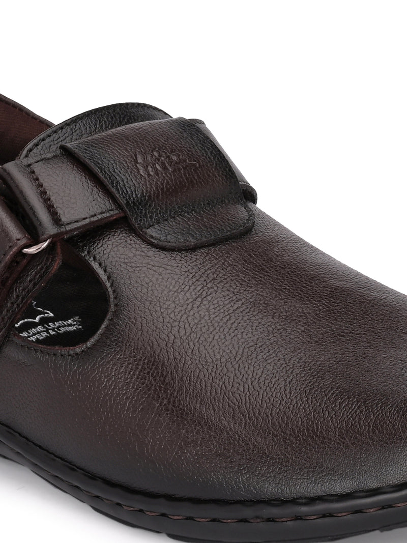 Brunel Leather Velcro Roman Sandals HT