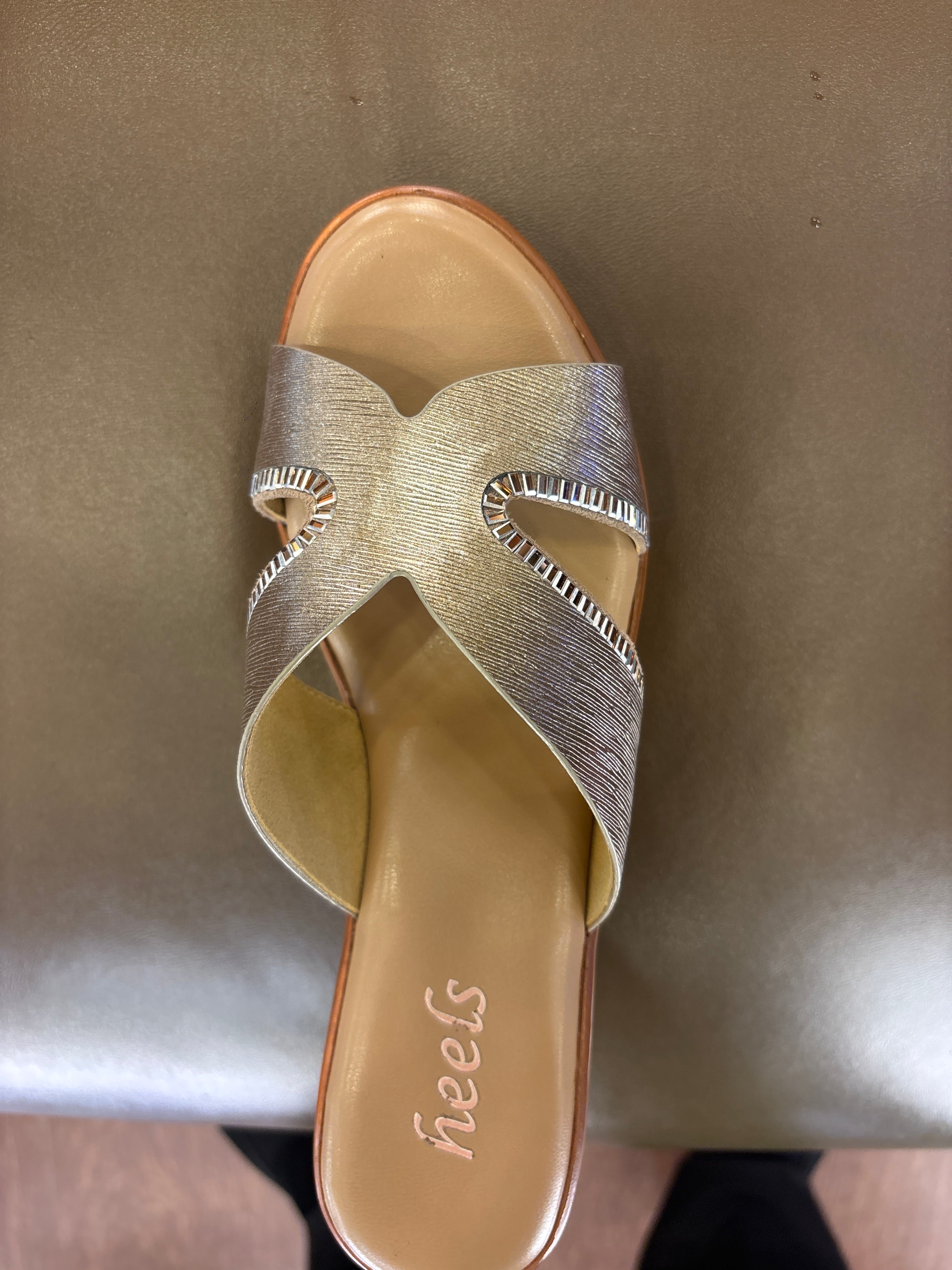 Claire Embellished Wedge Peep Toe Heels - The Heels India