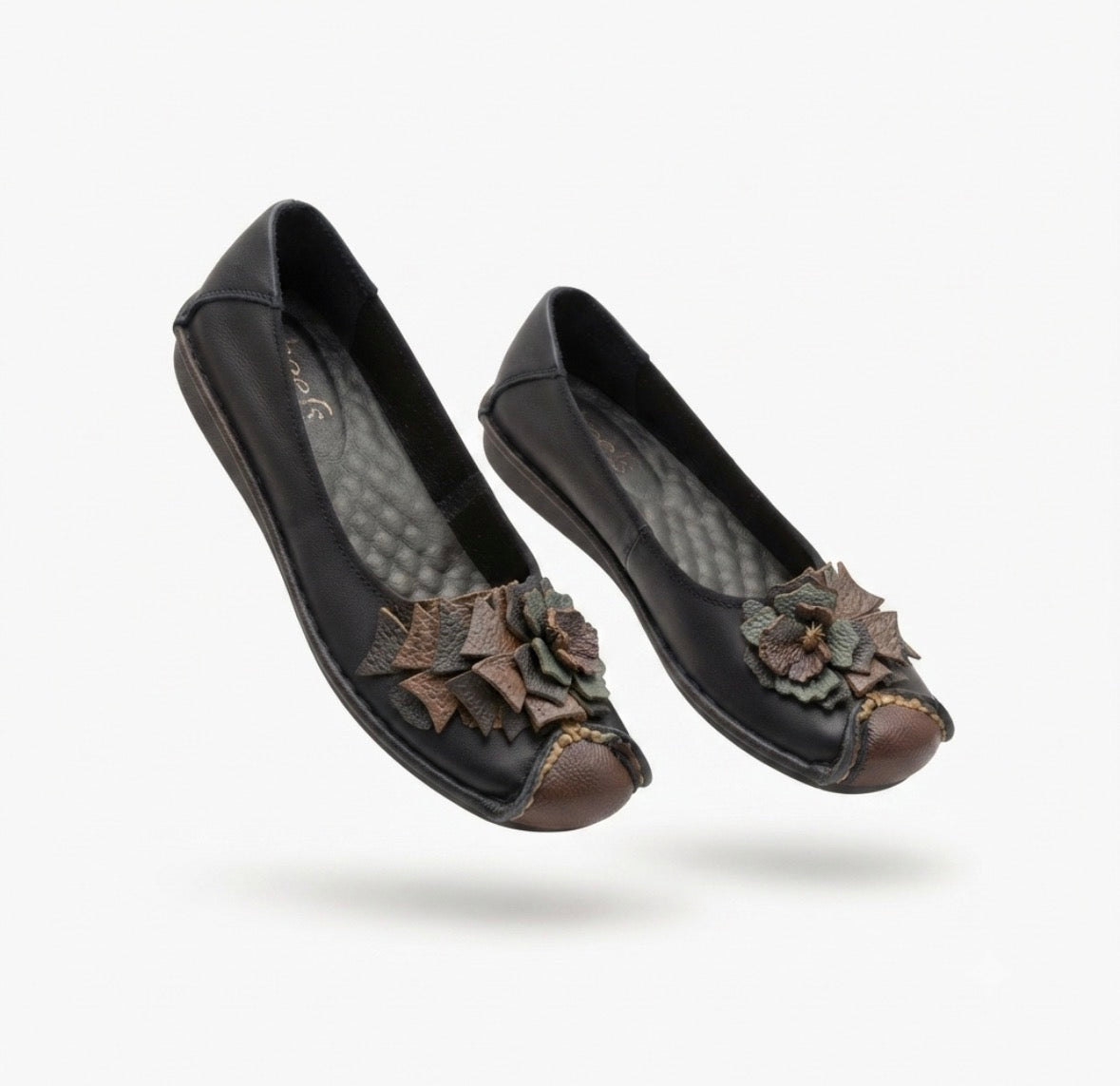 Flora 5.0 Premium Leather Cushioned Ballerinas