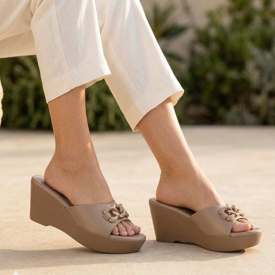 Ines Premium Peep Toe Wedge Platform Heels - The Heels India