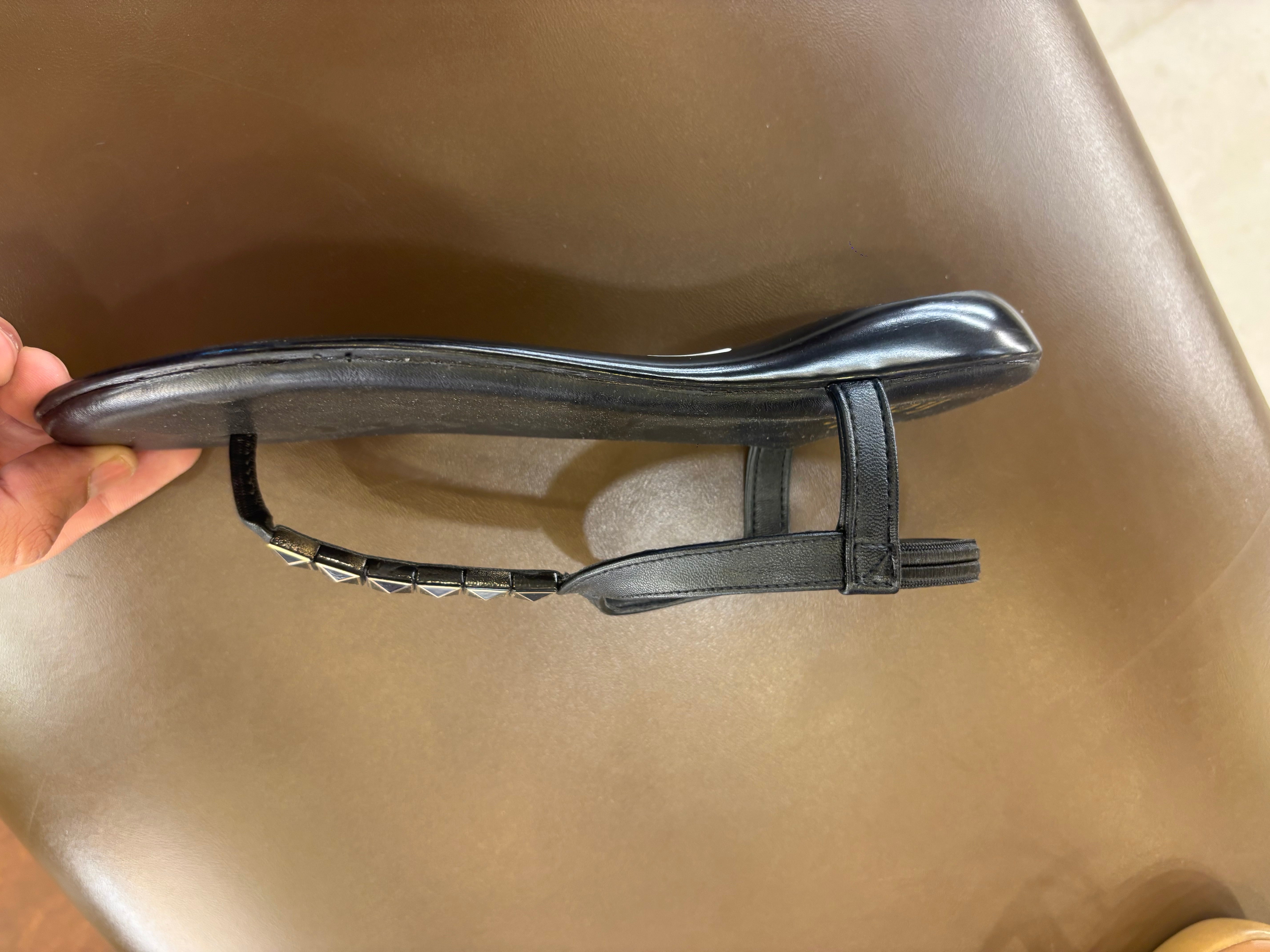 Celine Buckled Comfort Back Elastic Flat Sandals