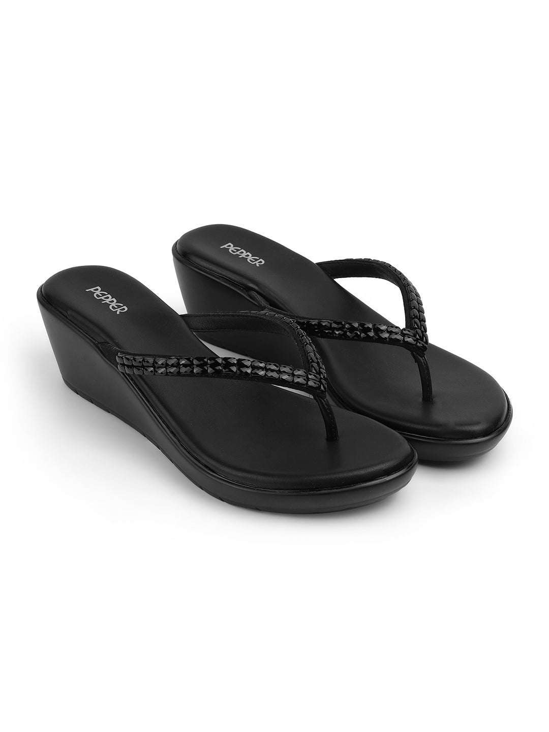 Mireta Embellished Comfort V Wedge Heel Slippers