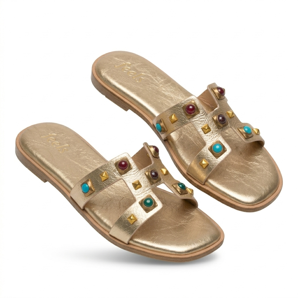 Julia Embellished Flat Summer Sliders