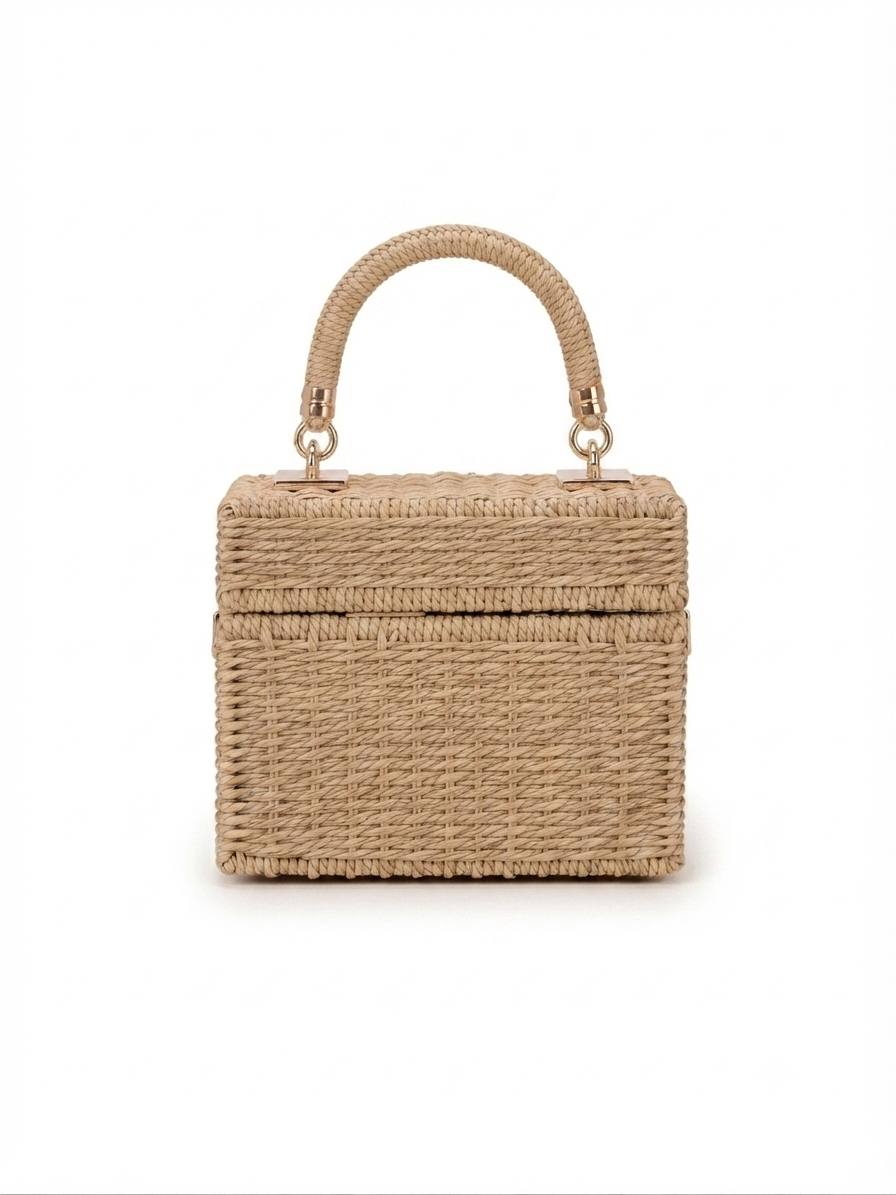 Alba Top Handle Boho Straw Bags