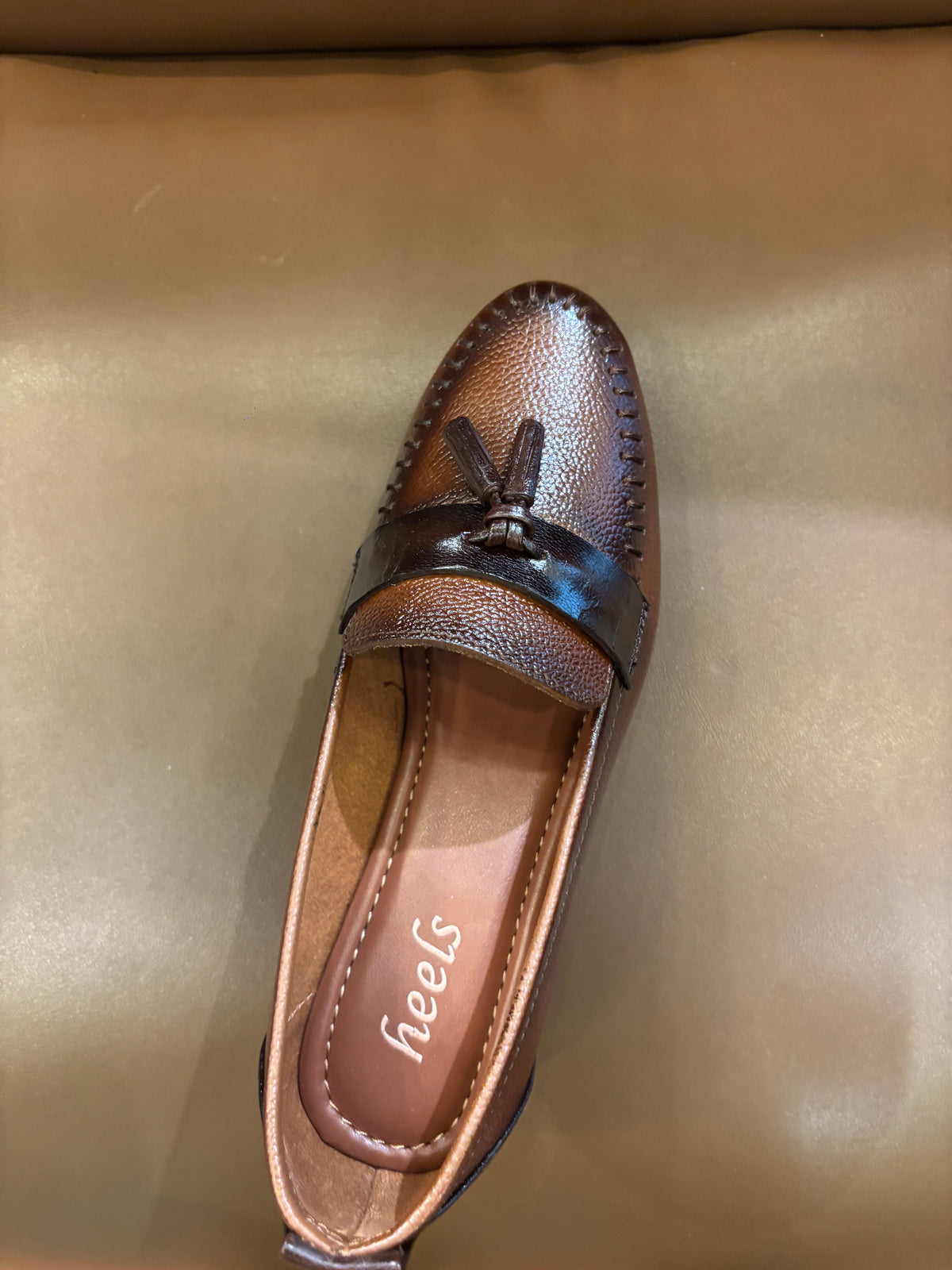Fiona Leather Tassel Block Heel Loafers
