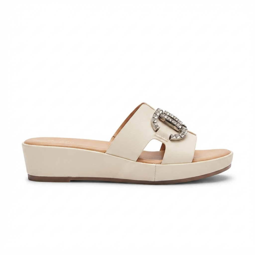 Layla Premium Cushioned Wedge Embellished Sliders