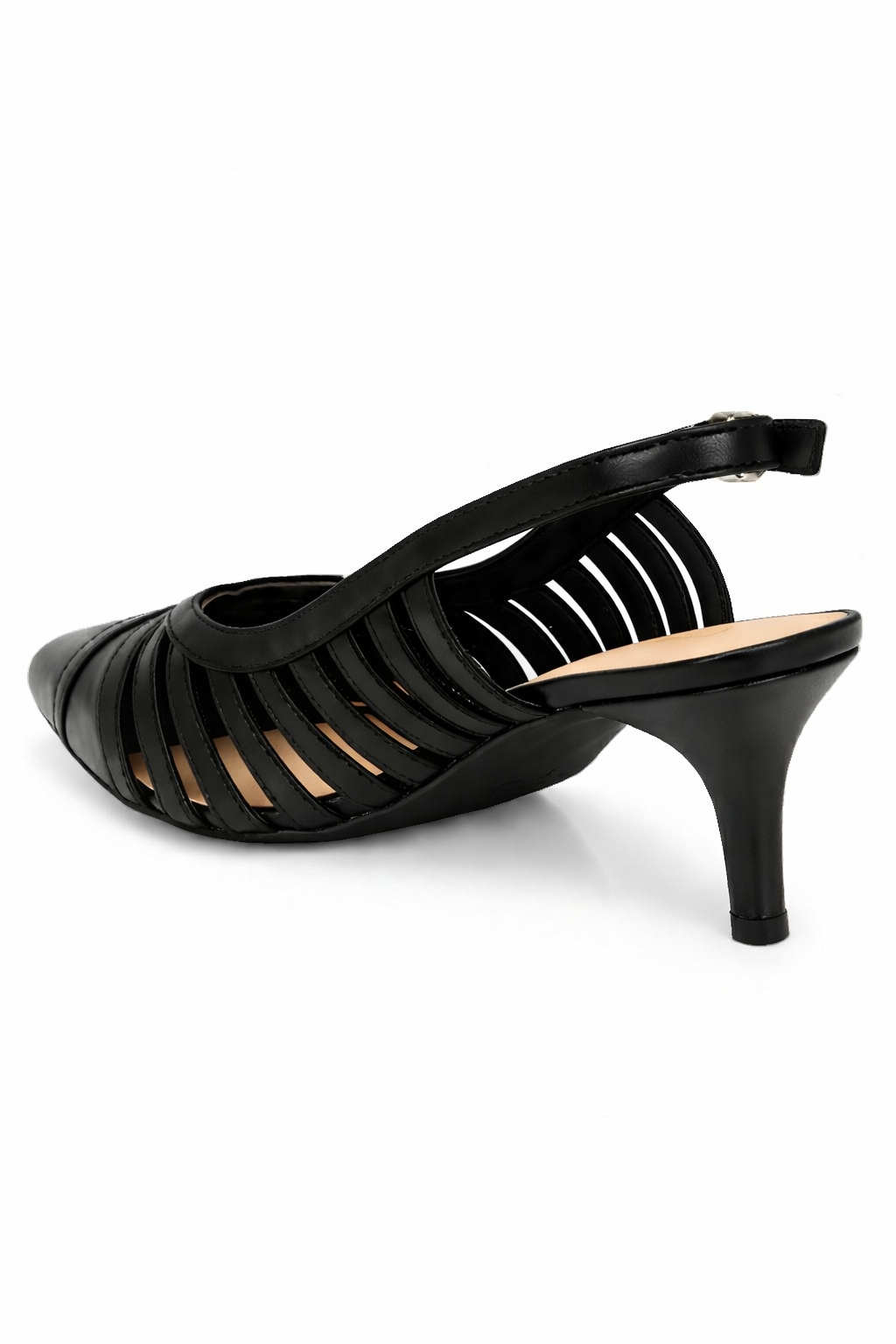 LEXA Premium Leather Slingback Kitten Heels