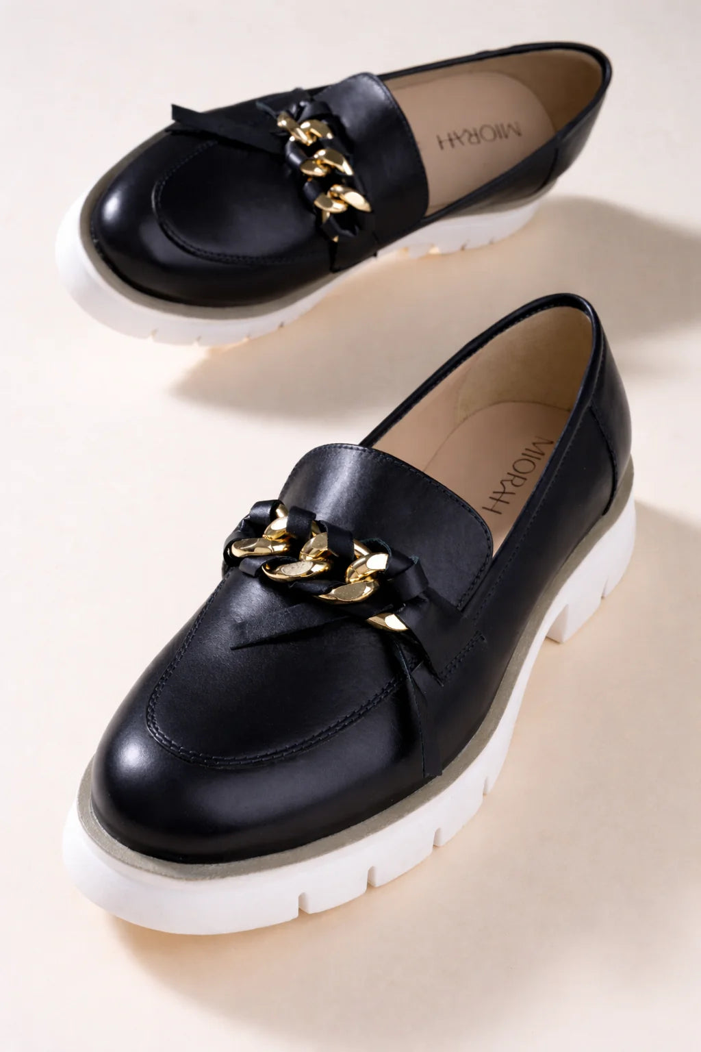 TREND'E Premium Leather Chunky Loafers - The Heels India