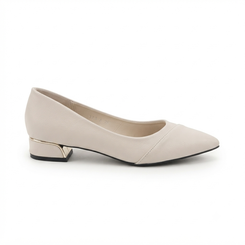 Hailey Swirl Pointed Mid Heel Ballerinas