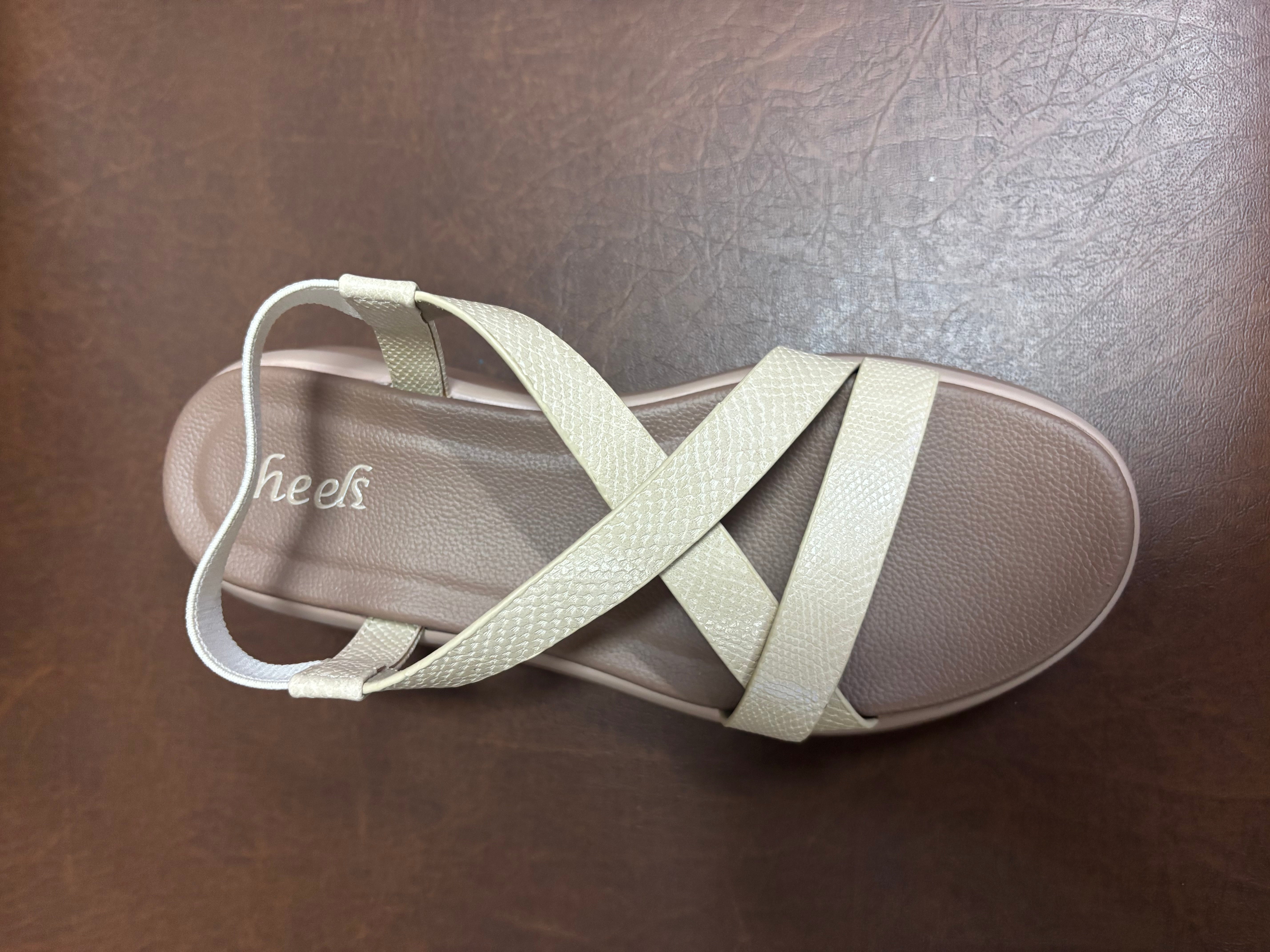 Frida Criss Cross Comfort Back Elastic Sandals