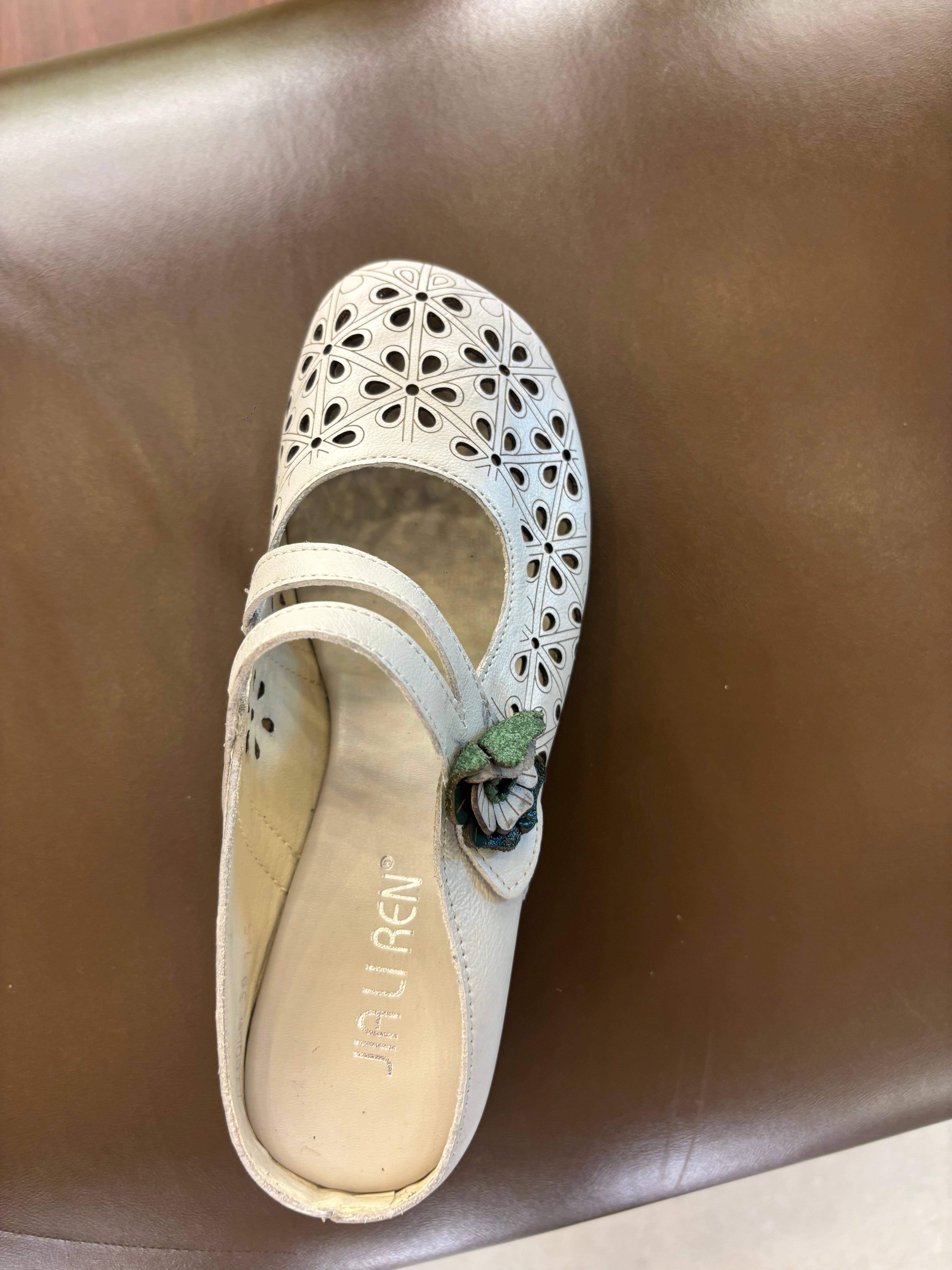 Marcia Premium Leather Perforated Slip On Mules