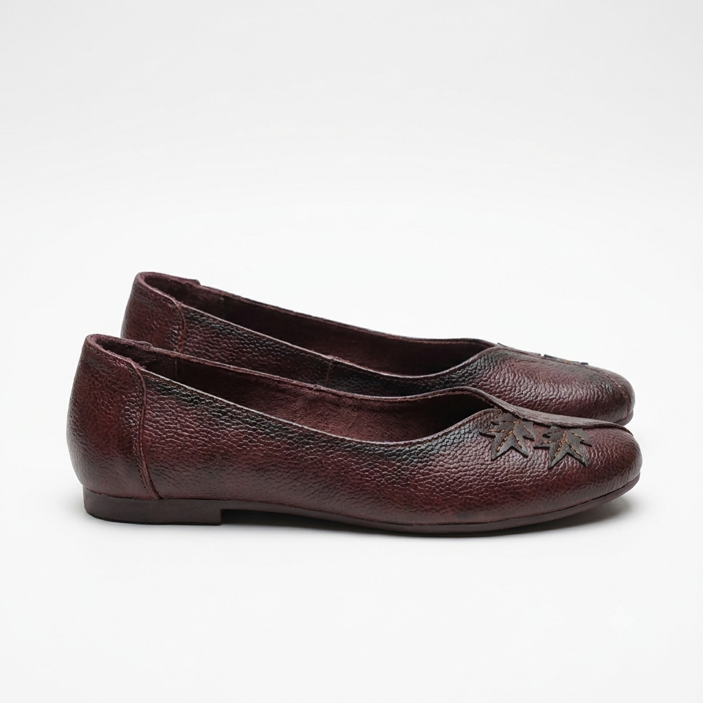 Maple Flora Leather Ballerinas