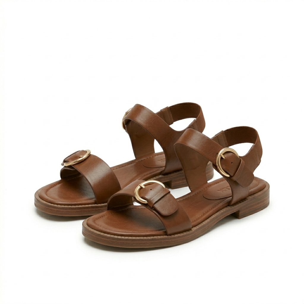 Isla Cushioned Ankle Strap Buckled Sandals