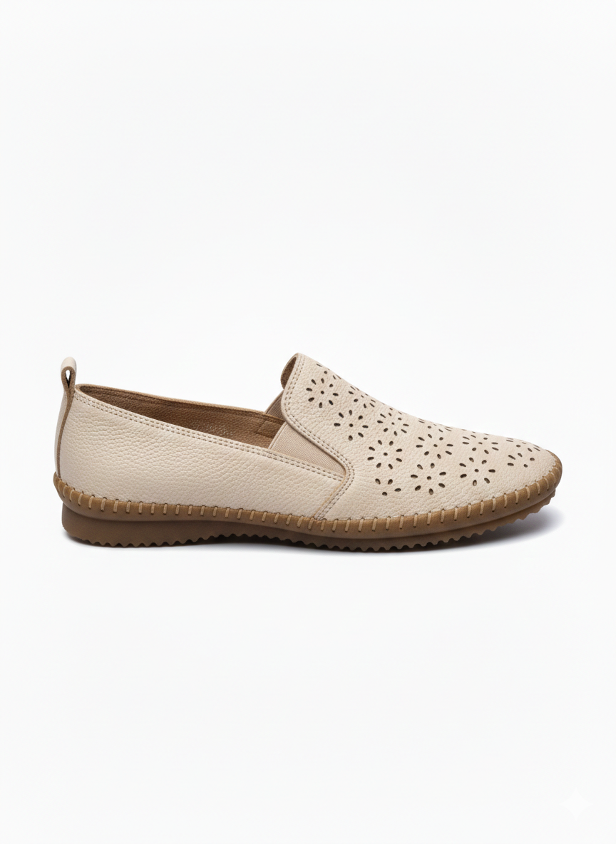 Marbella Summer Perforated Cushioned Espadrille Loafers - The Heels India