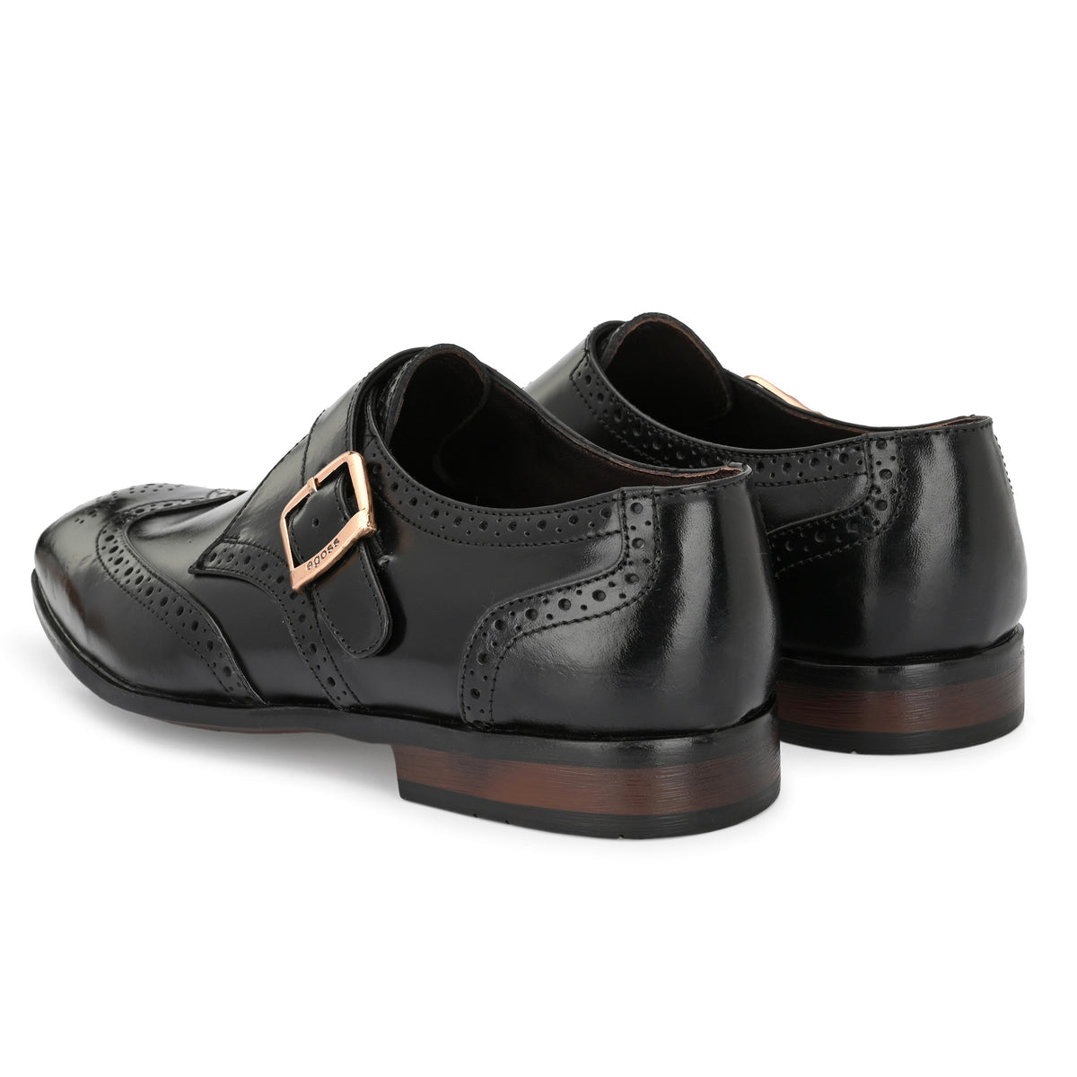 Franko Leather Semi Brogue Monks