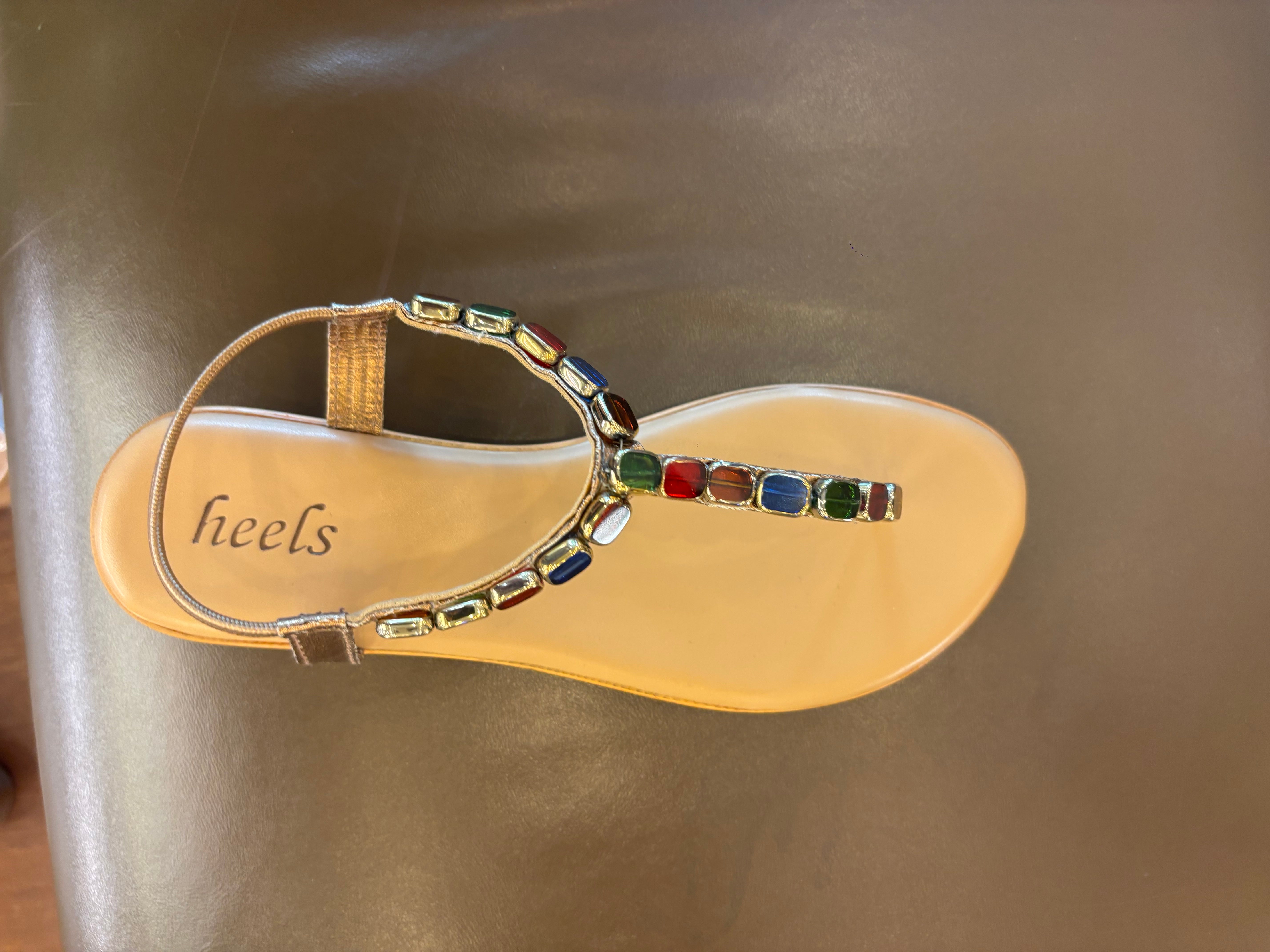 Sasha Embellished Back Elastic Flat Everyday Sandals