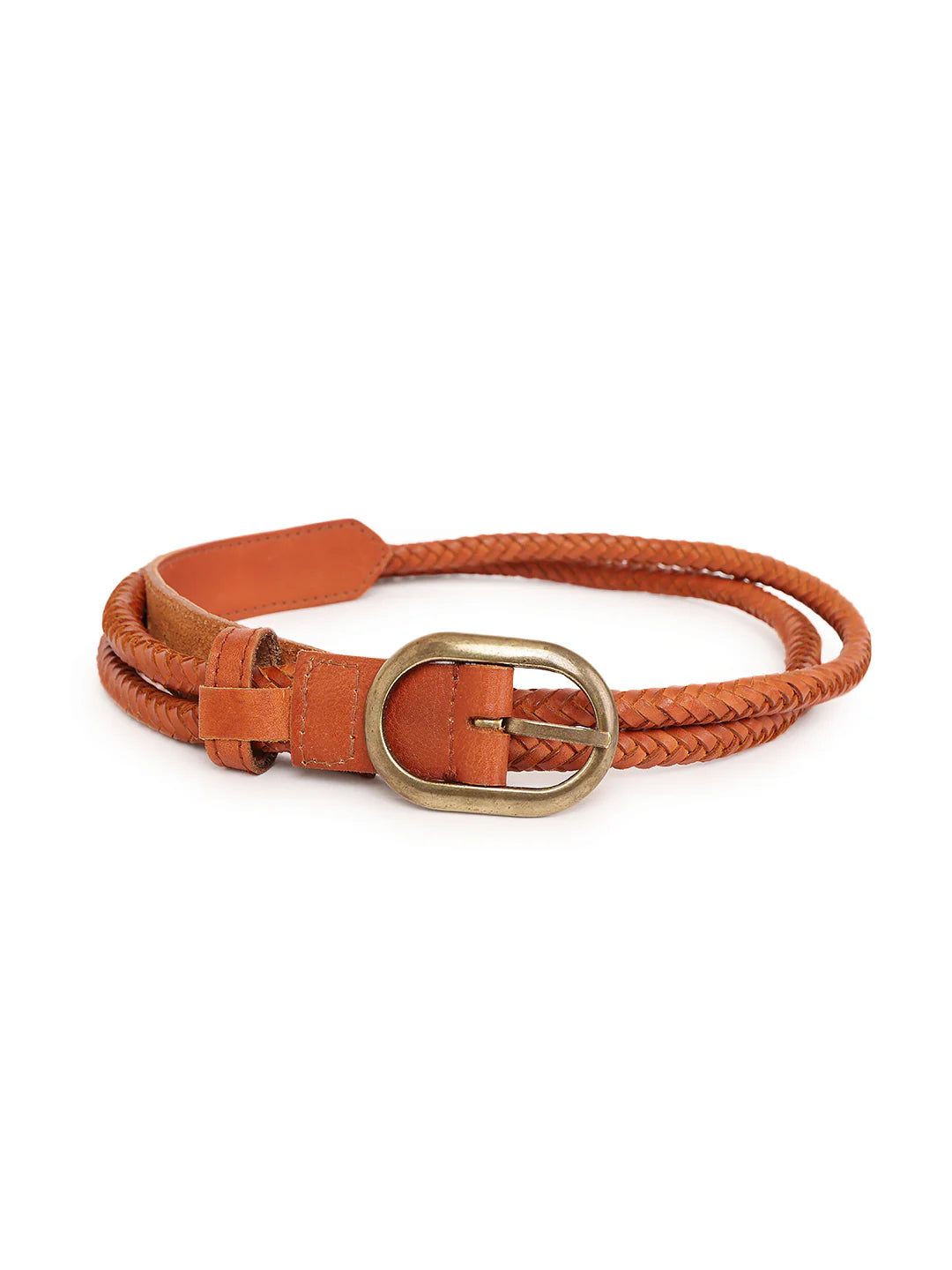 Tan Rope Belt in Leather