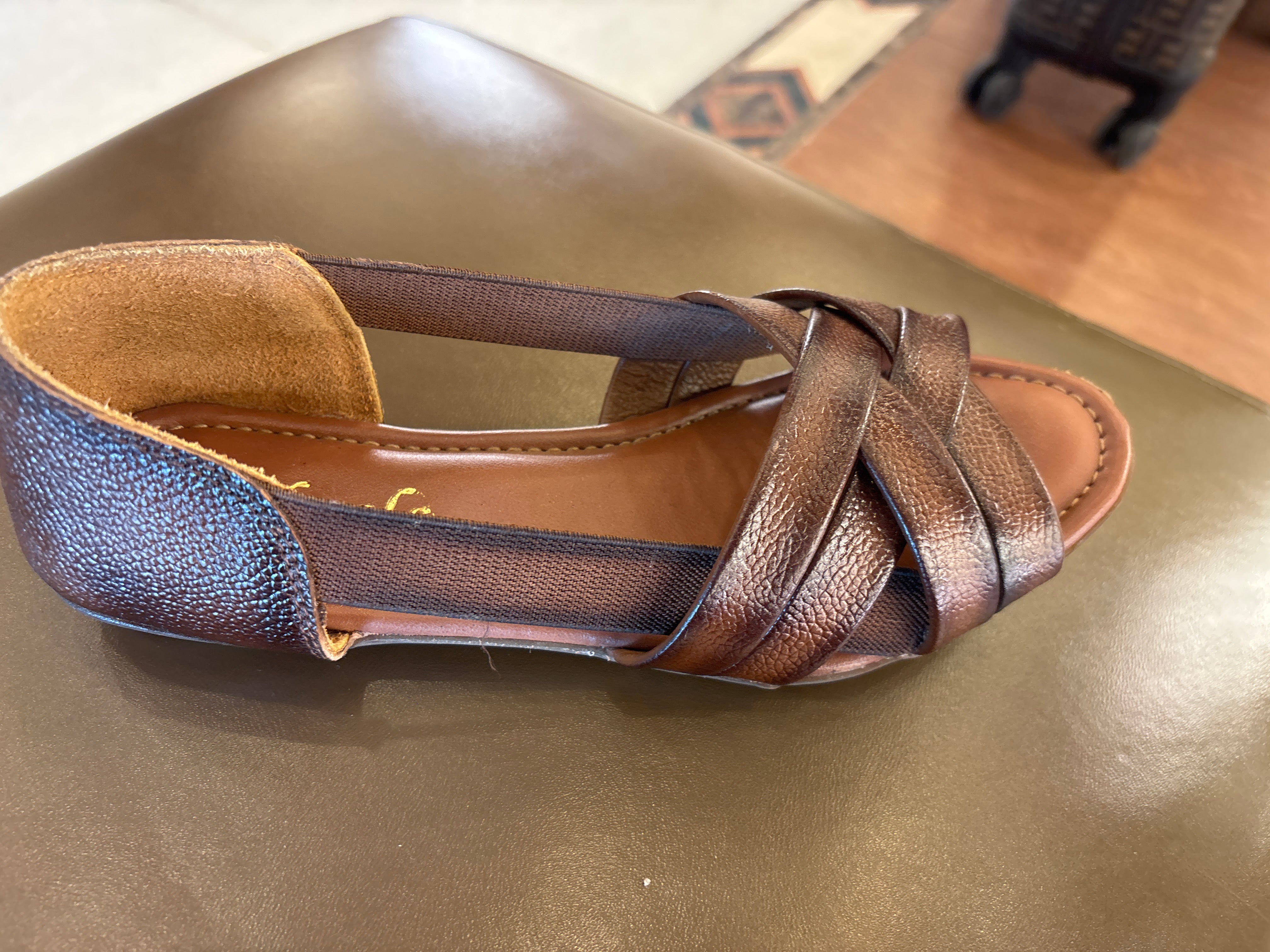 Georgia Leather Crisscross Sandals - The Heels India