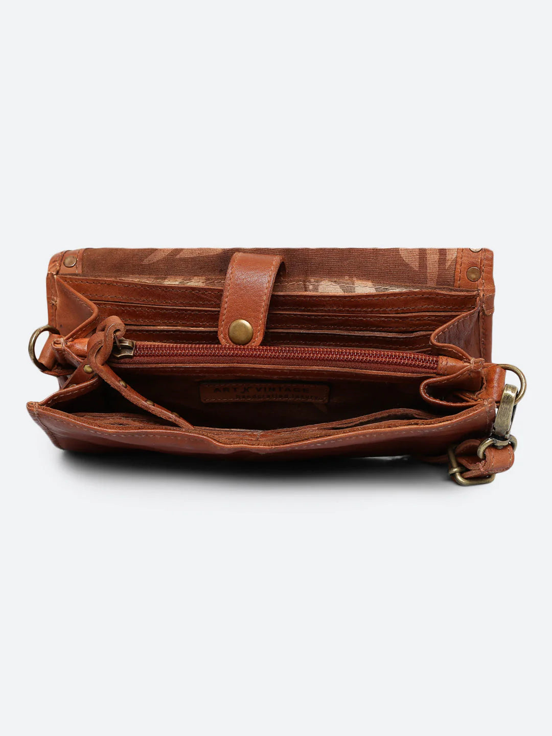 Olivia : Genuine Cognac Leather Mini Crossbody Bag