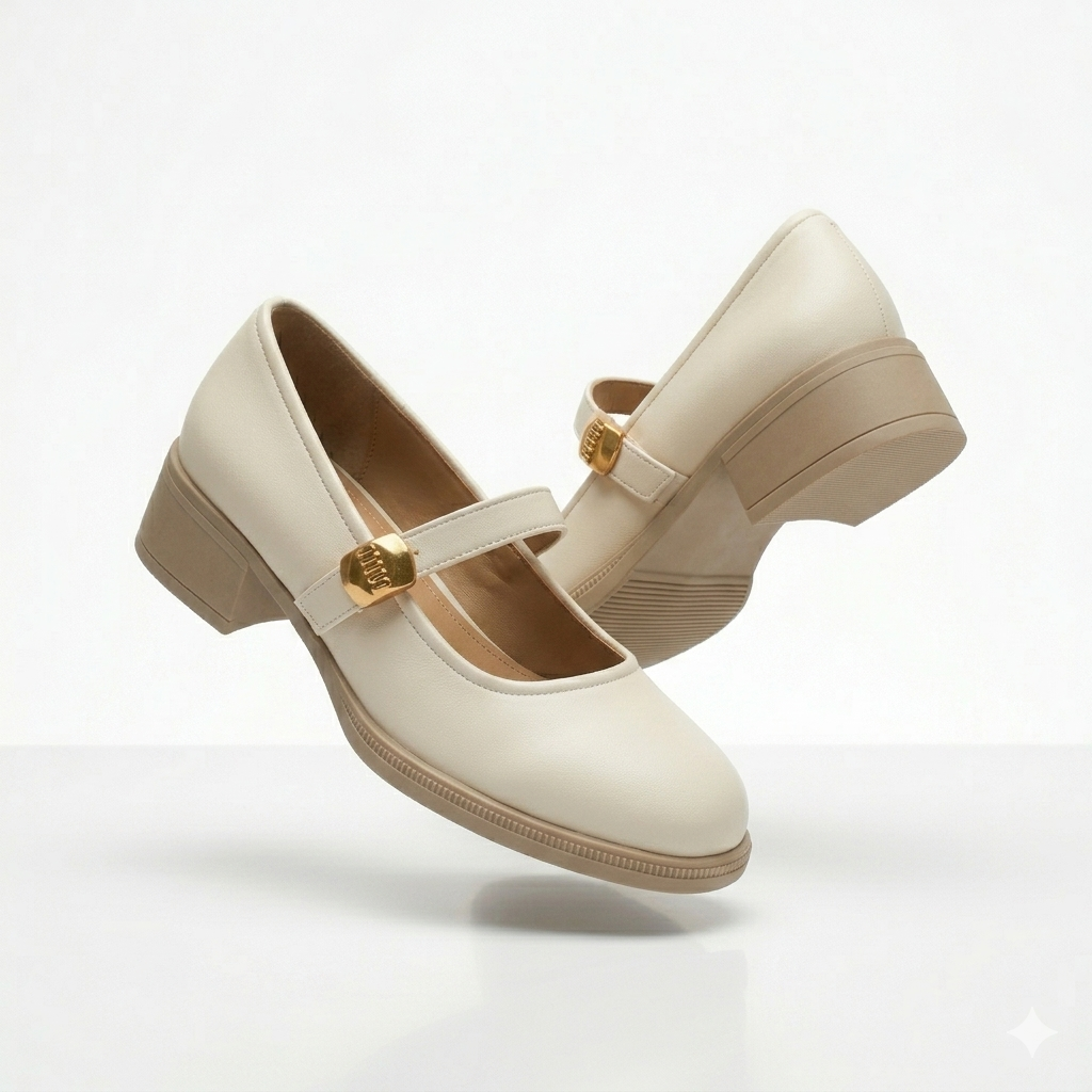 Menzy Premium Mary Jane Block Heel Loafers