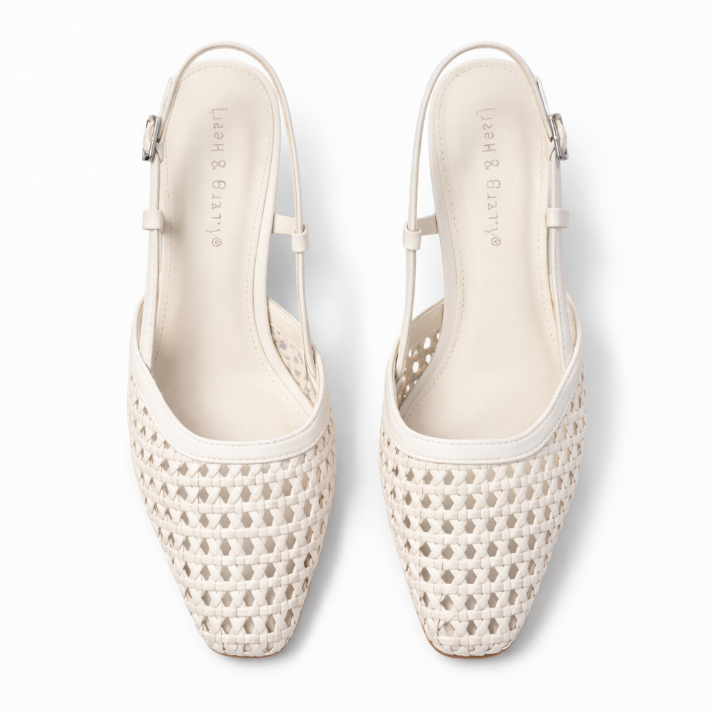 Izumi Premium Mesh Mid Heel Slingback Heels