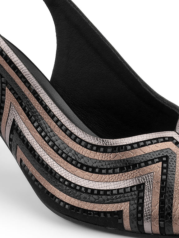 Isabelle Bling Slingback Kitten Heel Sandals