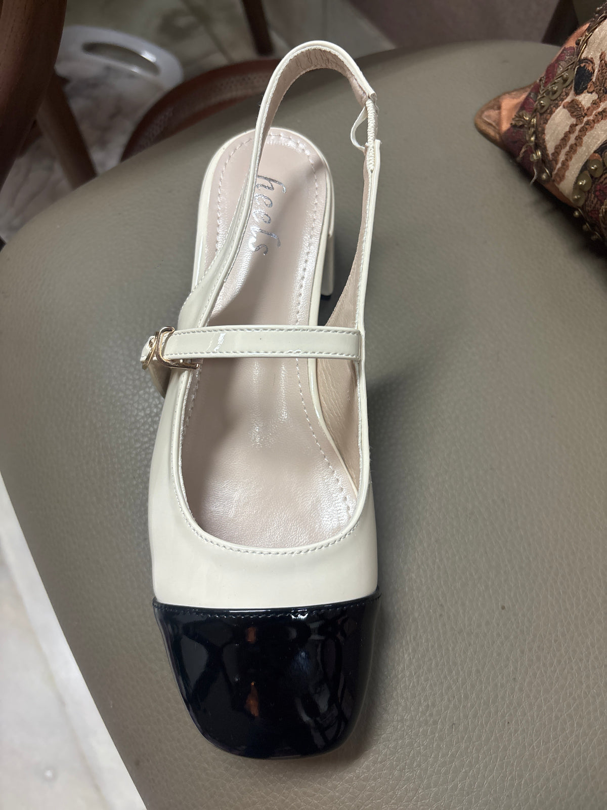 June Patent Mary Jane Block Heels