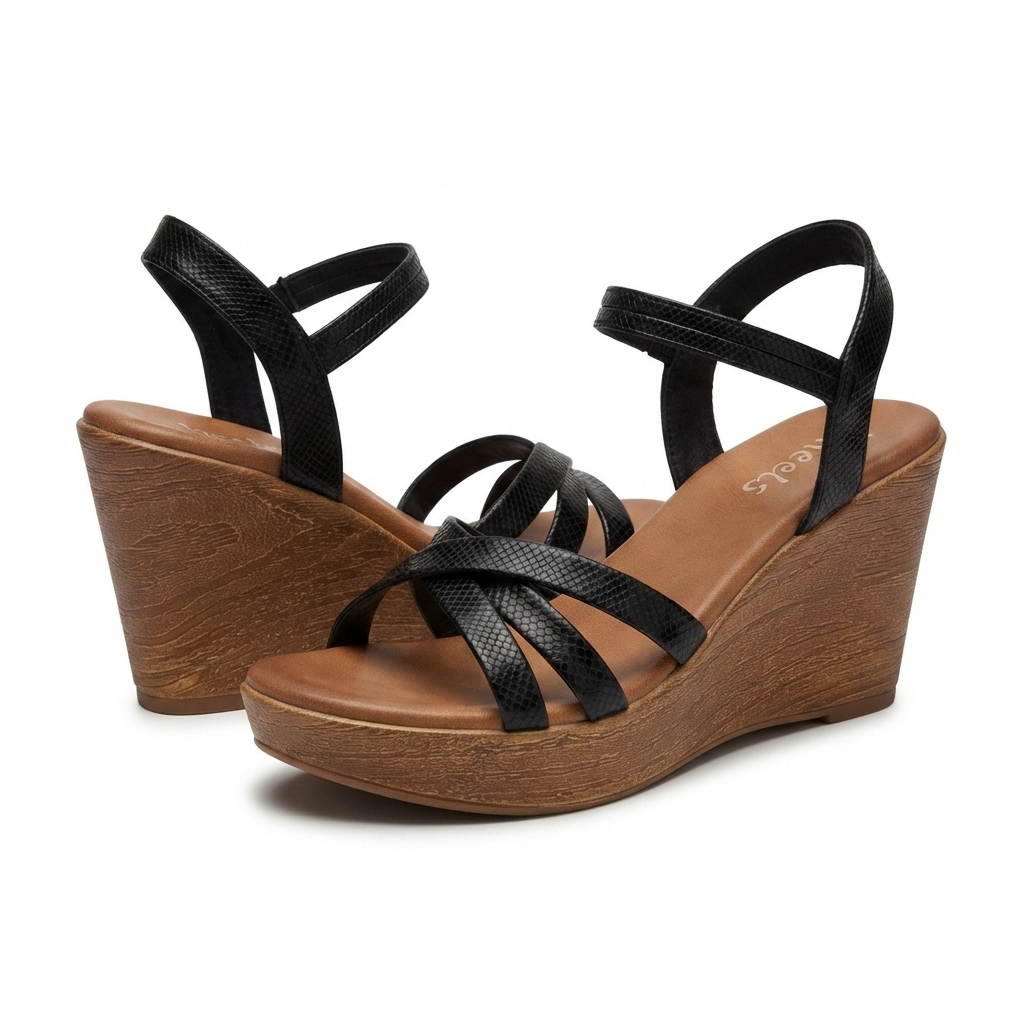Lea Lightweight Peep Toe Wedge Platform Sandals