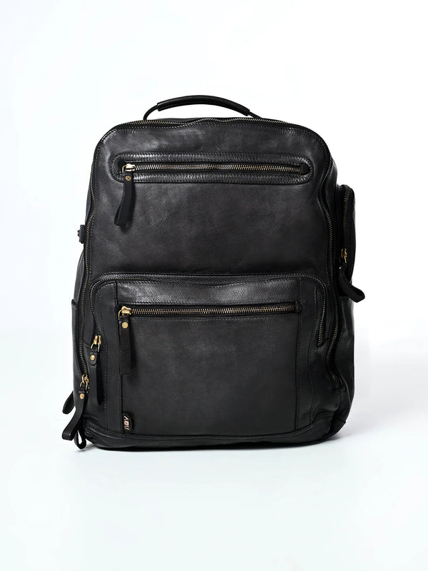 Aristo : Real Leather Black Backpack