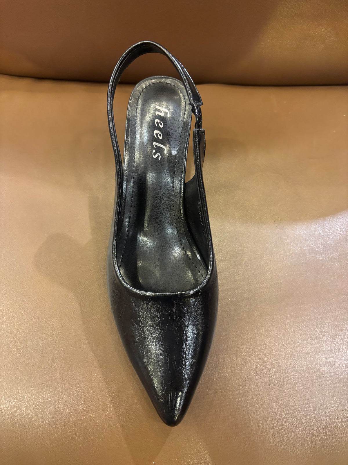 Noir Classic Slingback Pencil Heel Pumps in Black - The Heels India