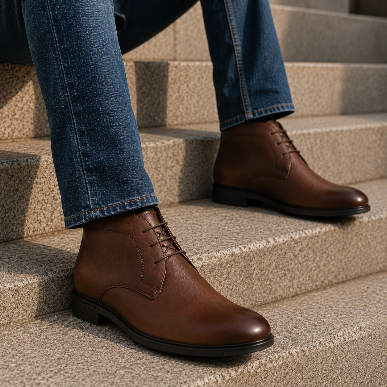 Chukka Leather Lace Boots - The Heels India