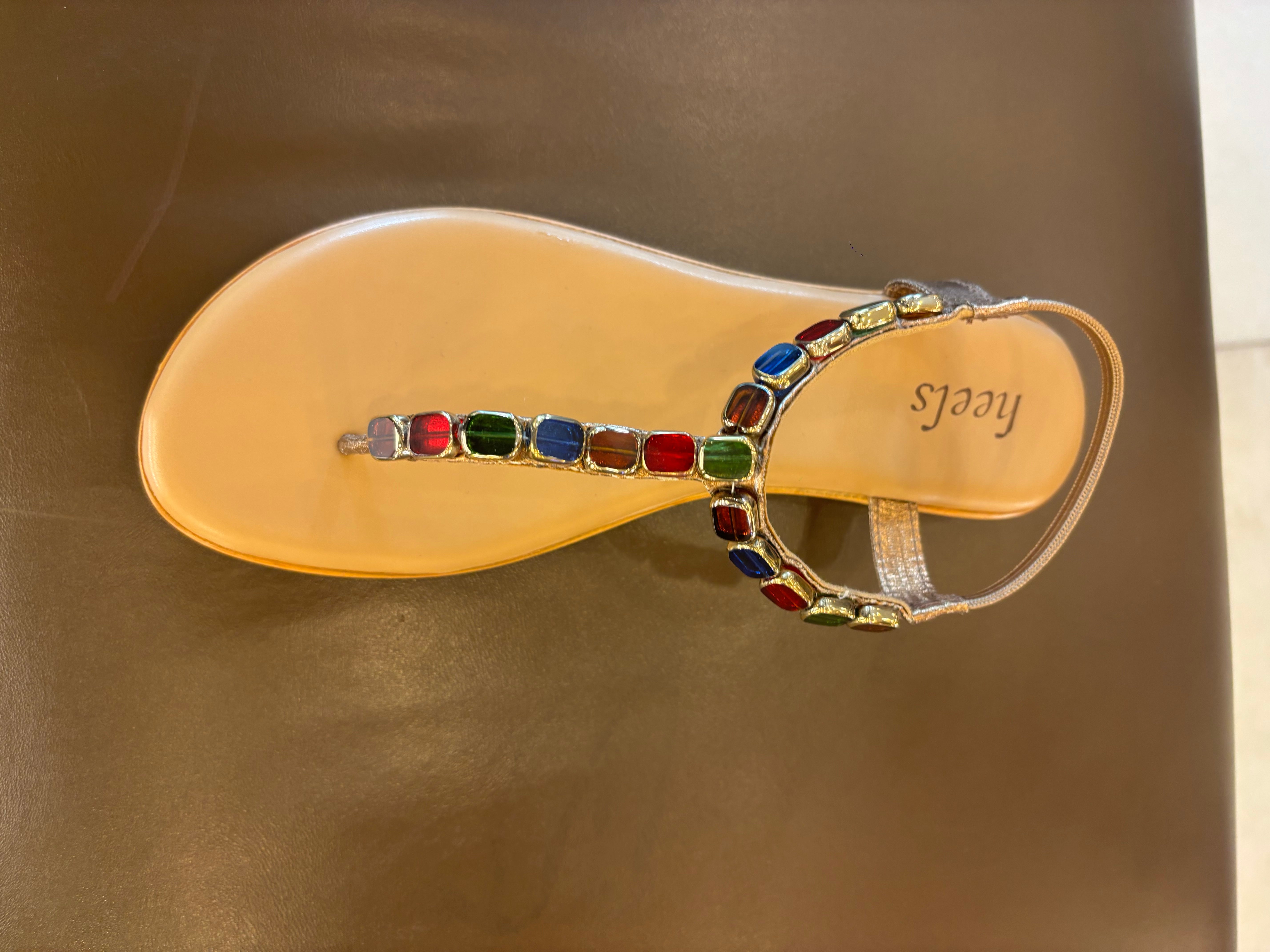 Sasha Embellished Back Elastic Flat Everyday Sandals