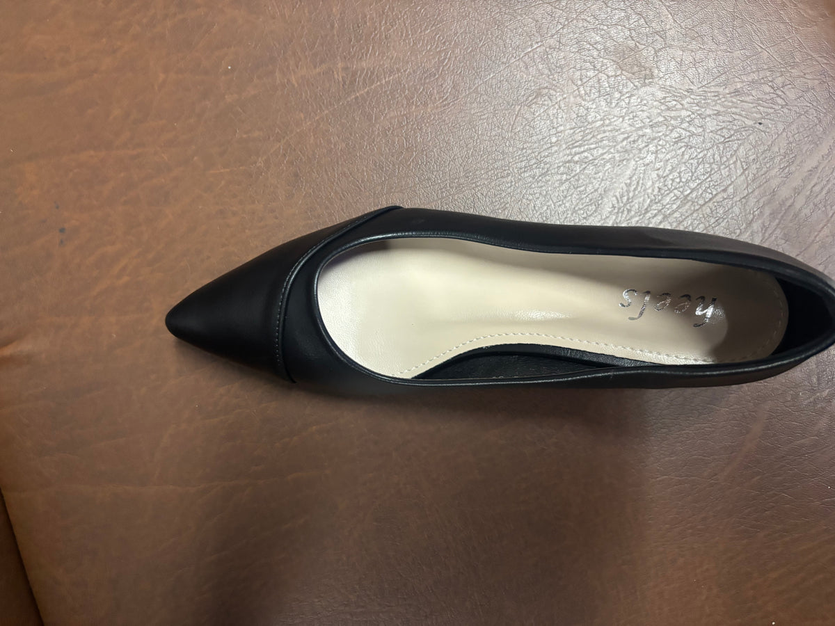 Hailey Swirl Pointed Mid Heel Ballerinas