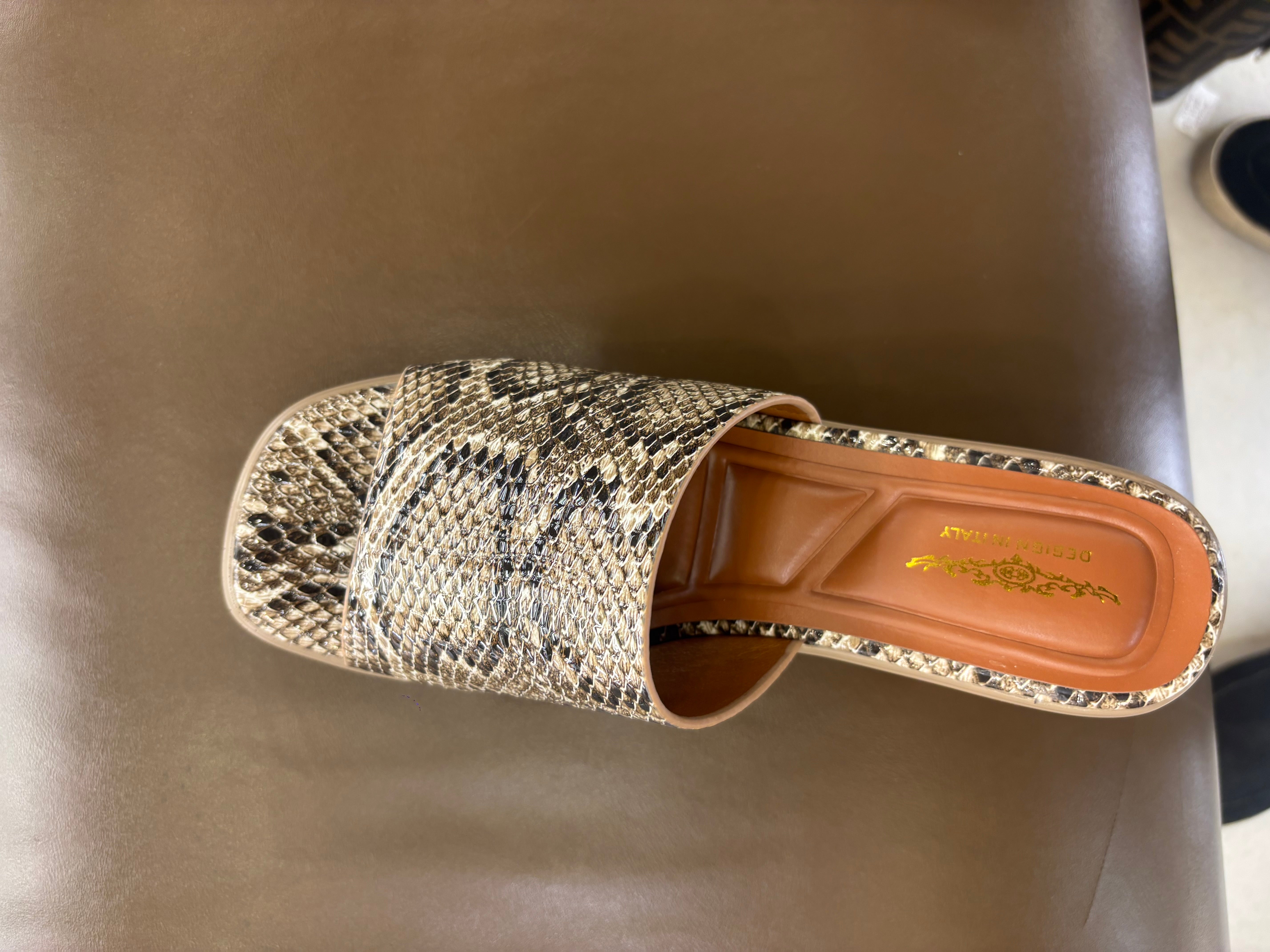 Alba Platform Snake Print Peep Toe Block Heels