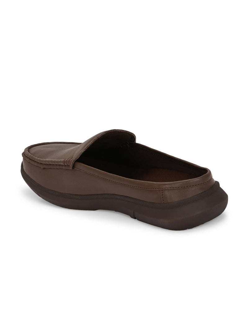 Zero Gravity Brown Leather Slip-On Mules
