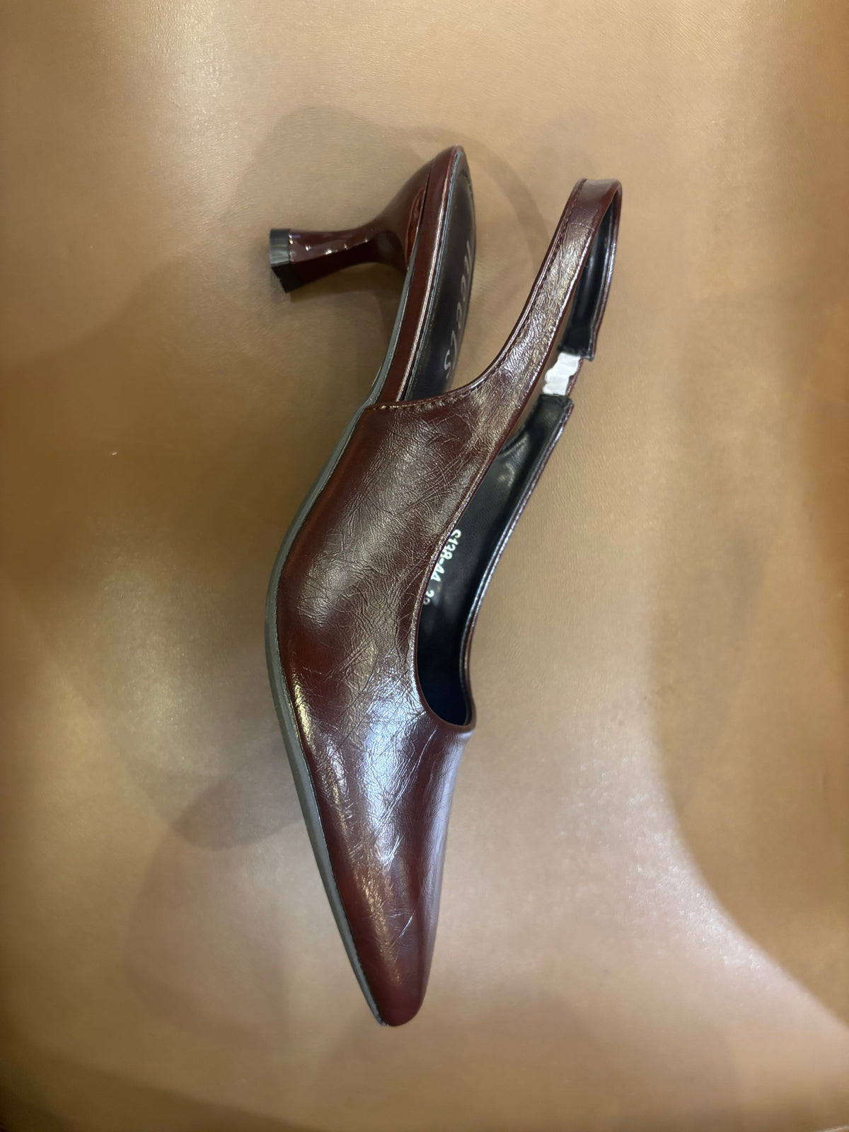 Noir Classic Slingback Pencil Heel Pumps in Coffee - The Heels India