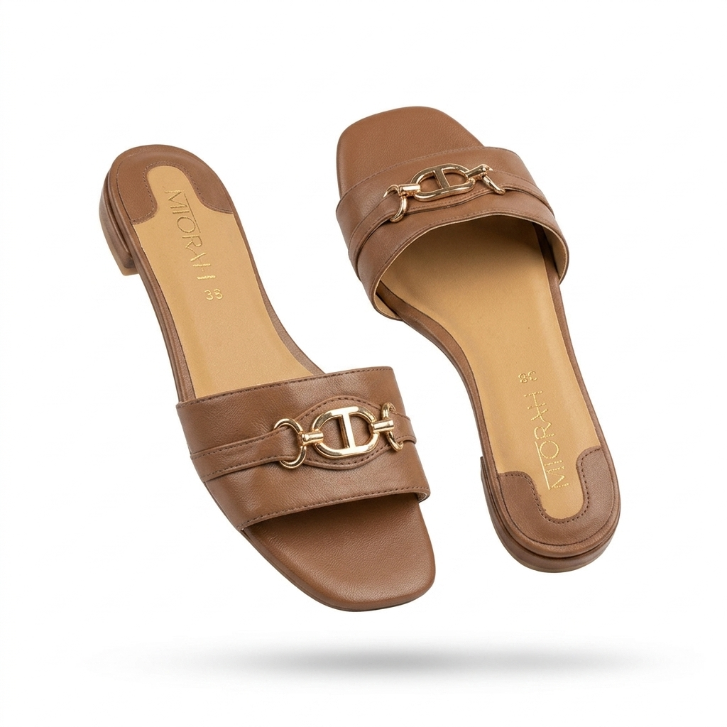 Sloane Premium Leather Cushioned Summer Sliders