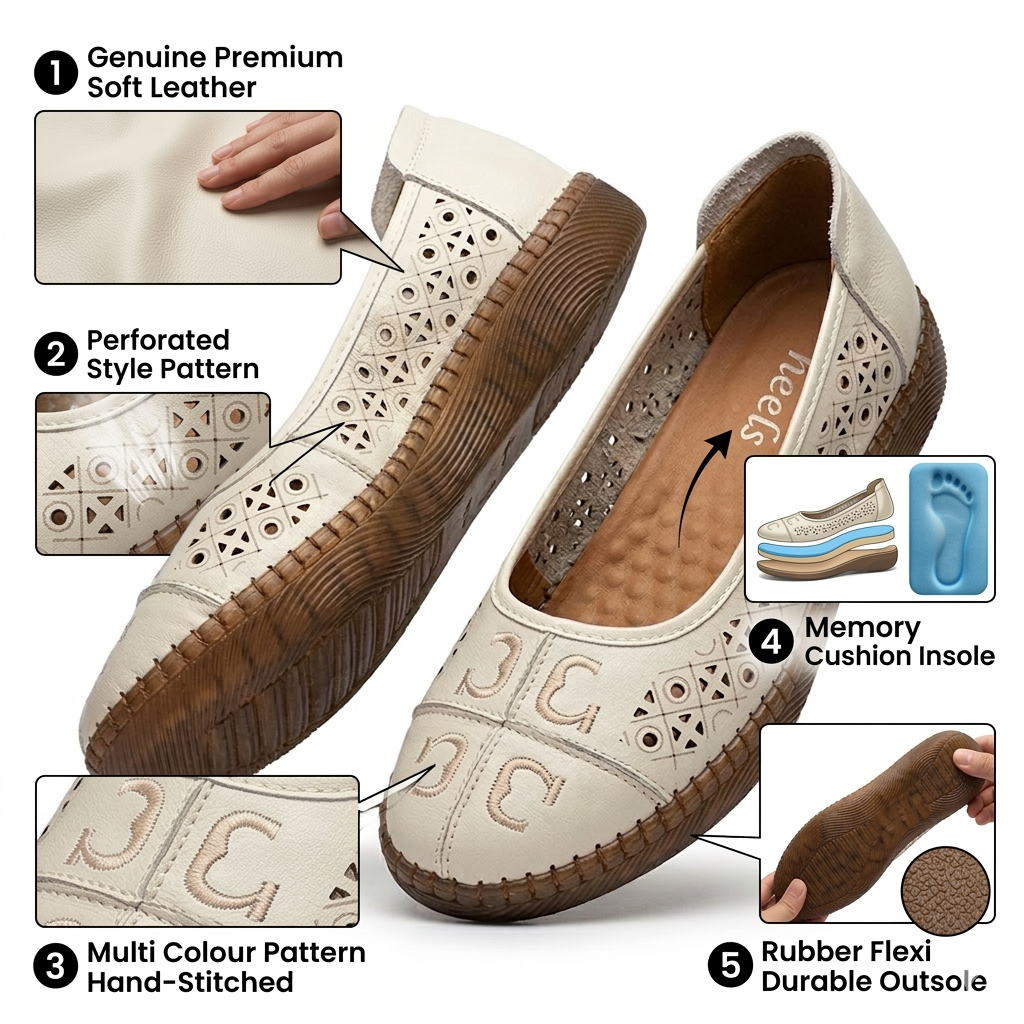 Odette Premium Leather Multy Comfort Ballerinas