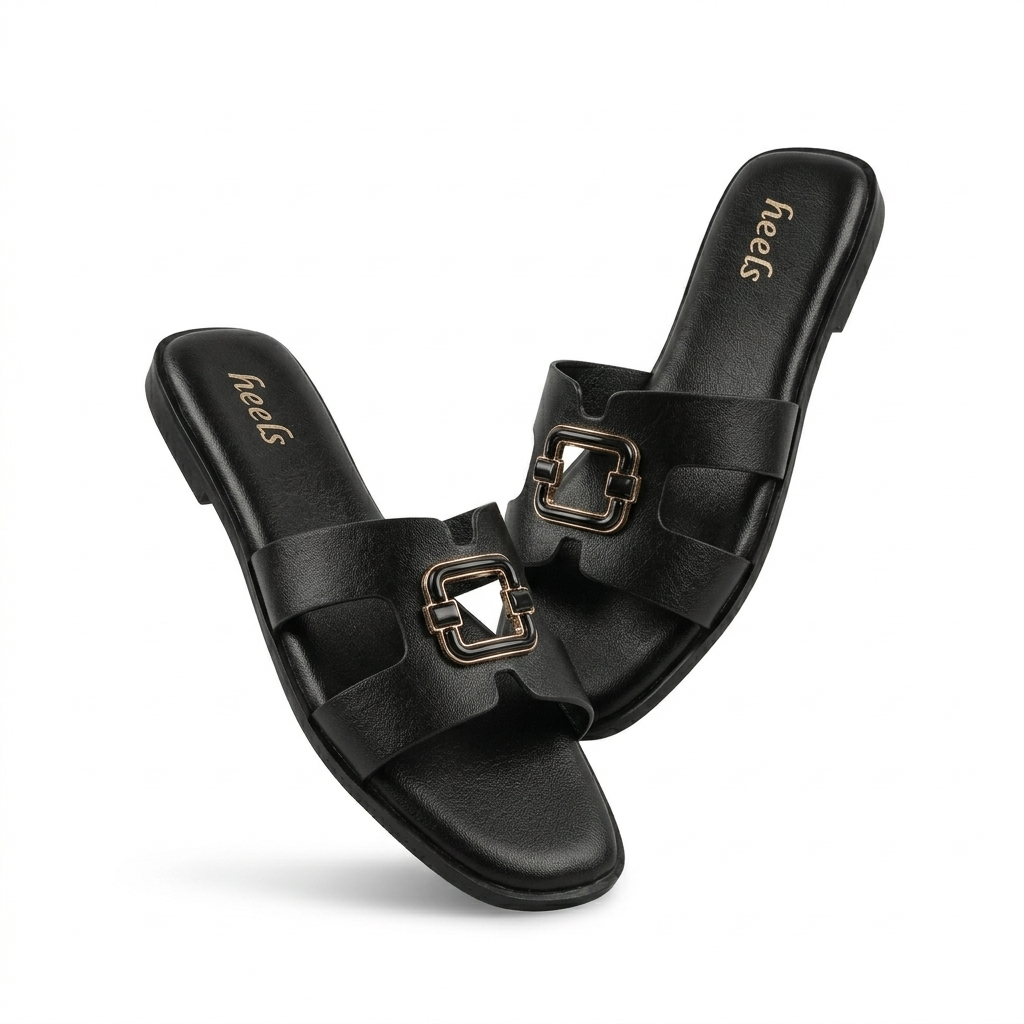 Sasha Buckled Flat Summer Sliders