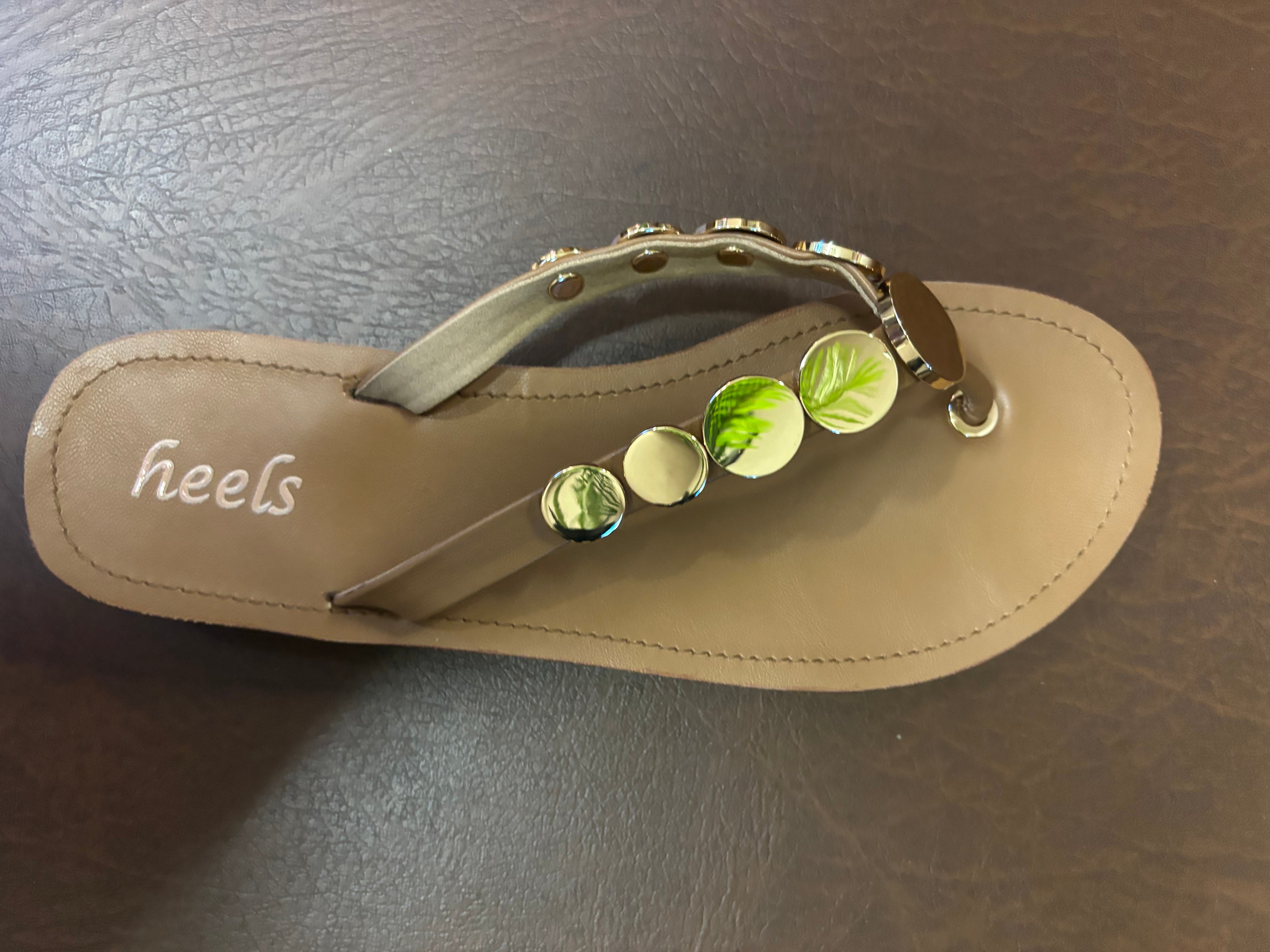 Nicolette Cushioned Coin V Strap Slippers