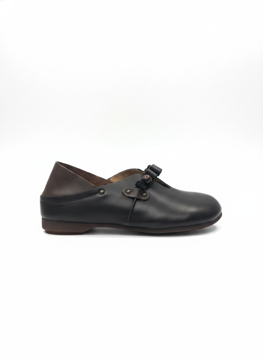 Paola Premium Leather Mid Strap Loafer Shoes