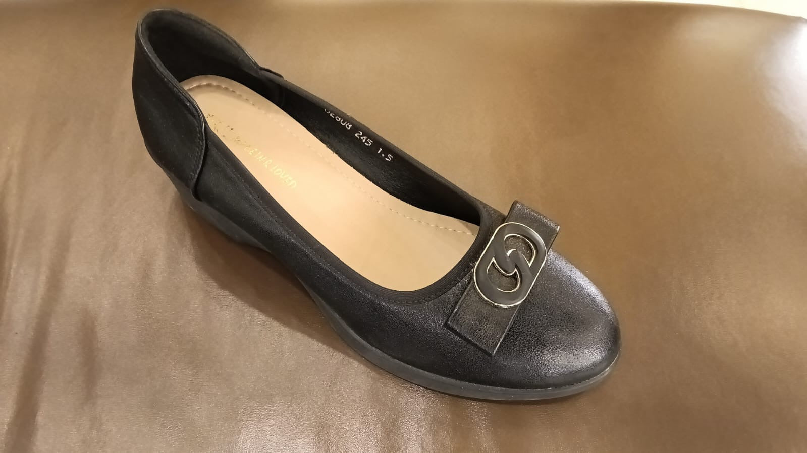 Estrella Premium Leather Wedge Heel Ballerinas